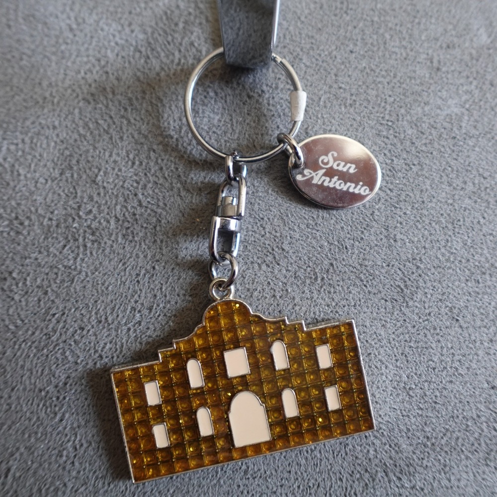 San Antonio Texas Alamo Keychain Sparkle Novelty Route 66 Destination Travel